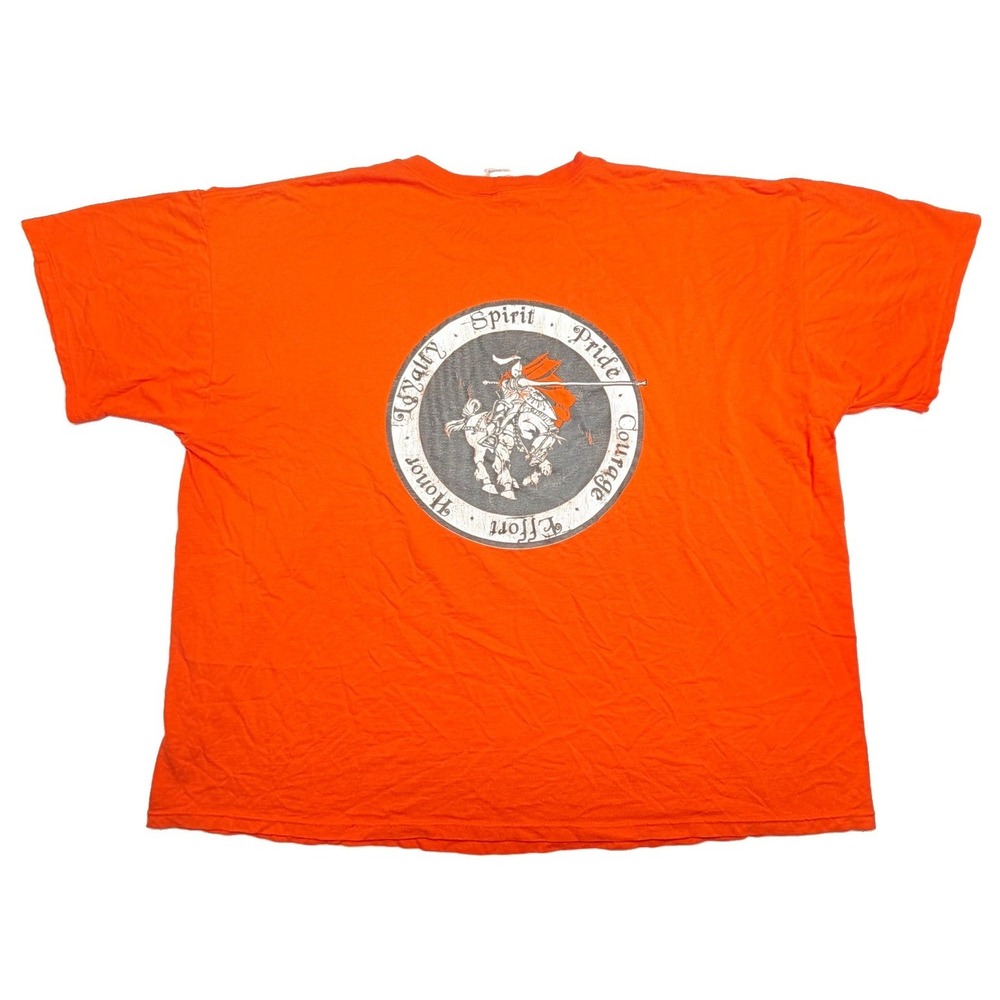 Vintage Lincolnwood Illinois Knights Templar T-Shirt XL Orange Double Sided